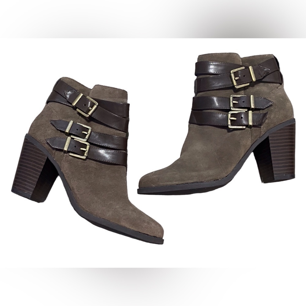 INC-Laini Leather Ankle Boots l Women’s Suede Booties Size 7M